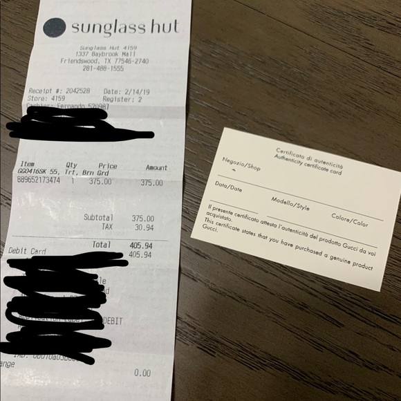 Gucci sunglasses.